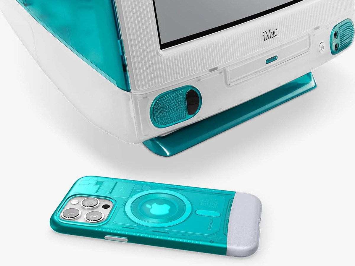 Spigen Classic C1 Case Bondi Blue iMac G3 - iPhone 15 Pro hoesje