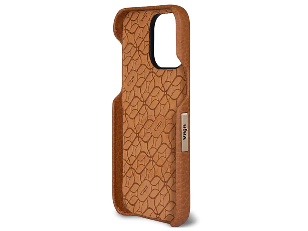 Vaja 2in1 Wallet Leather Case MagSafe Cognac - iPhone 15 Pro Hoesje Leer