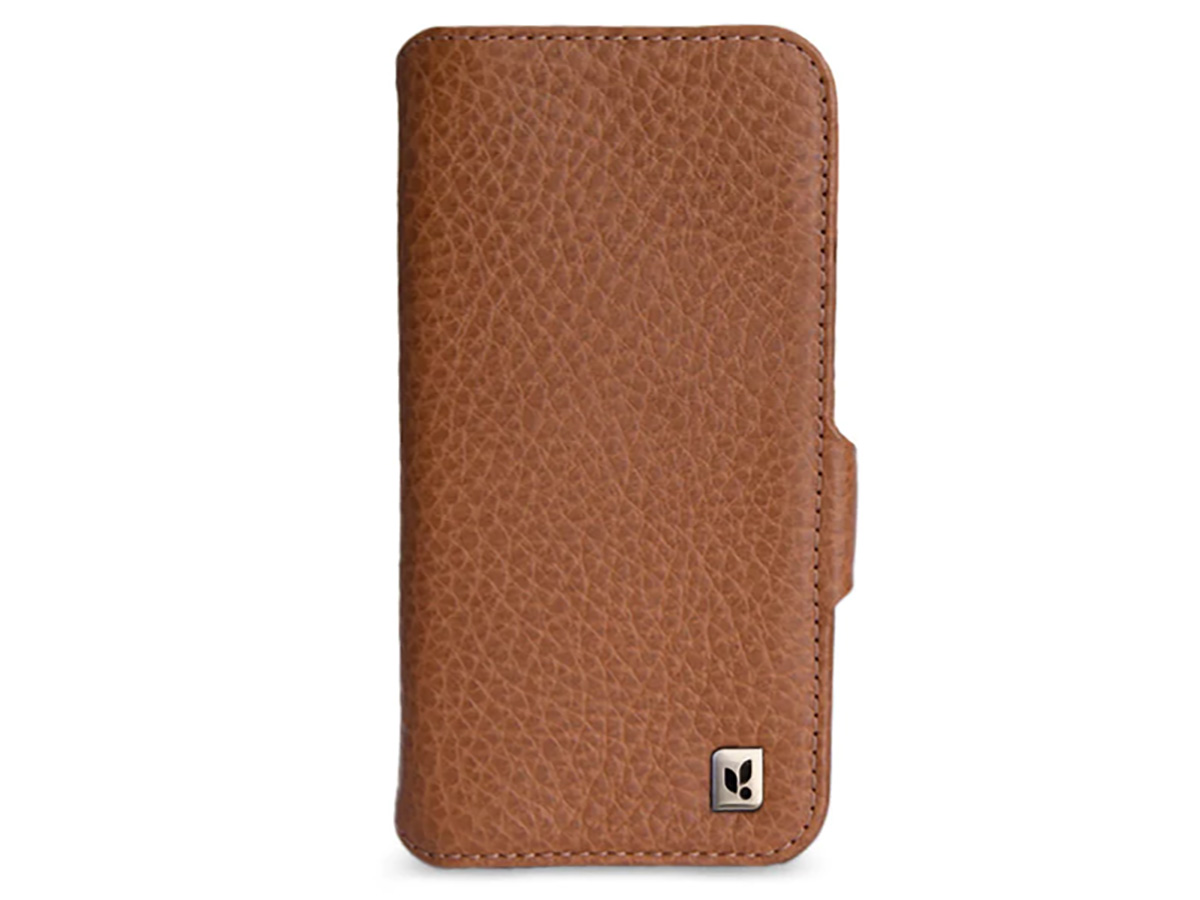 Vaja V-Mag Wallet Wrap Cognac - iPhone 15 Pro Omslag met Pashouder