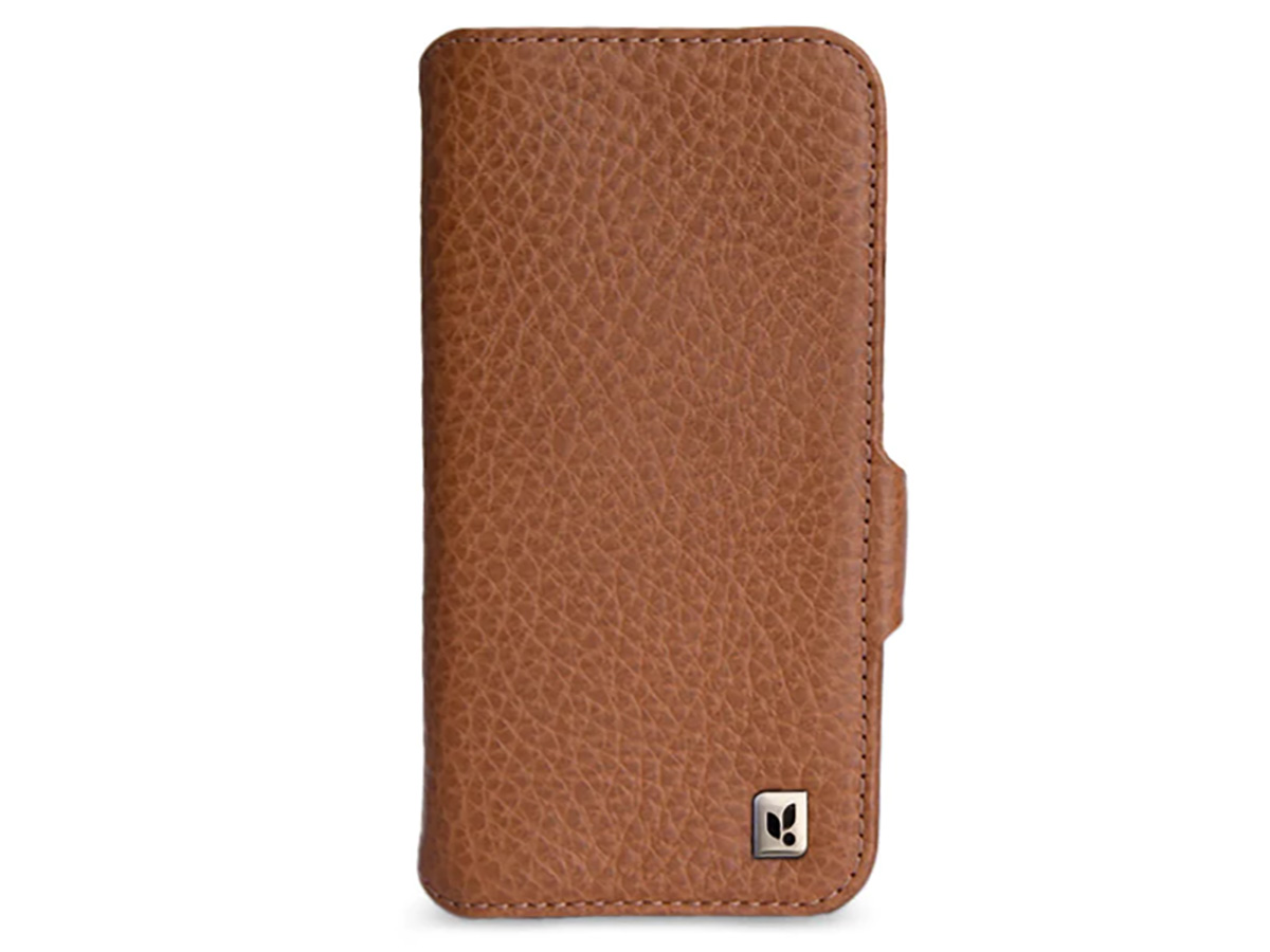 Vaja 2in1 Wallet Leather Case MagSafe Cognac - iPhone 15 Pro Hoesje Leer