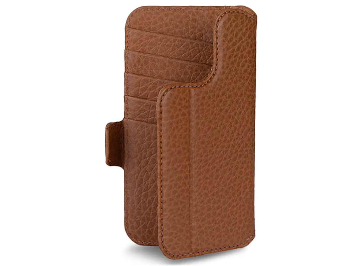 Vaja 2in1 Wallet Leather Case MagSafe Cognac - iPhone 15 Pro Hoesje Leer