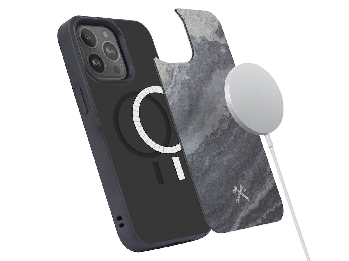 Woodcessories Stone MagSafe Case - iPhone 15 Pro hoesje van Steen