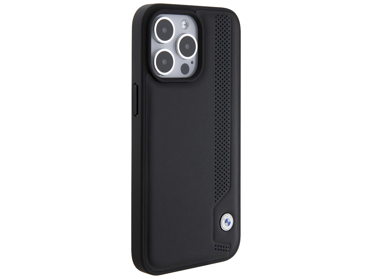 BMW Blue Dots Perforated Leather Case - iPhone 15 Pro Max hoesje