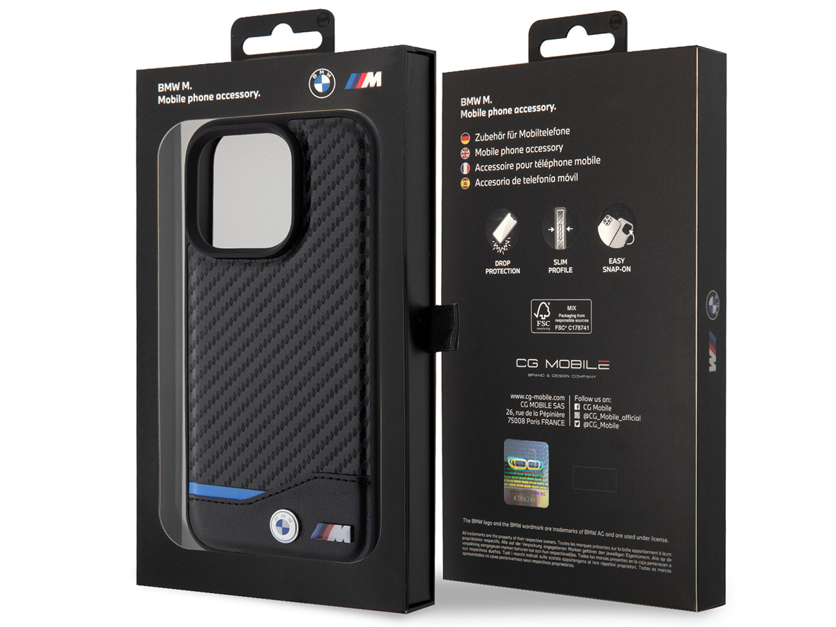 BMW M Carbon Look MagSafe Case - iPhone 15 Pro Max hoesje