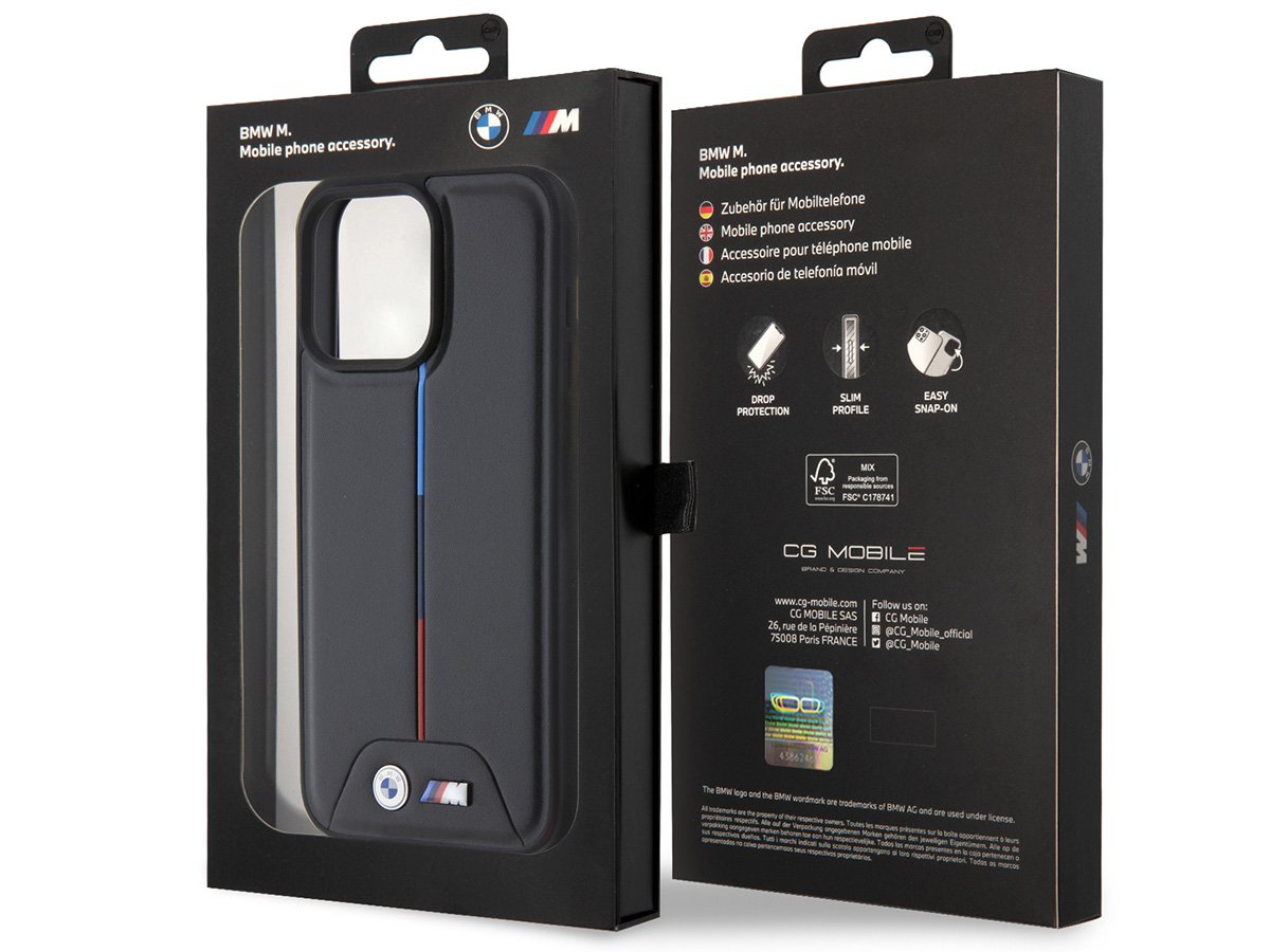 BMW M Colors PU Case - iPhone 15 Pro Max hoesje
