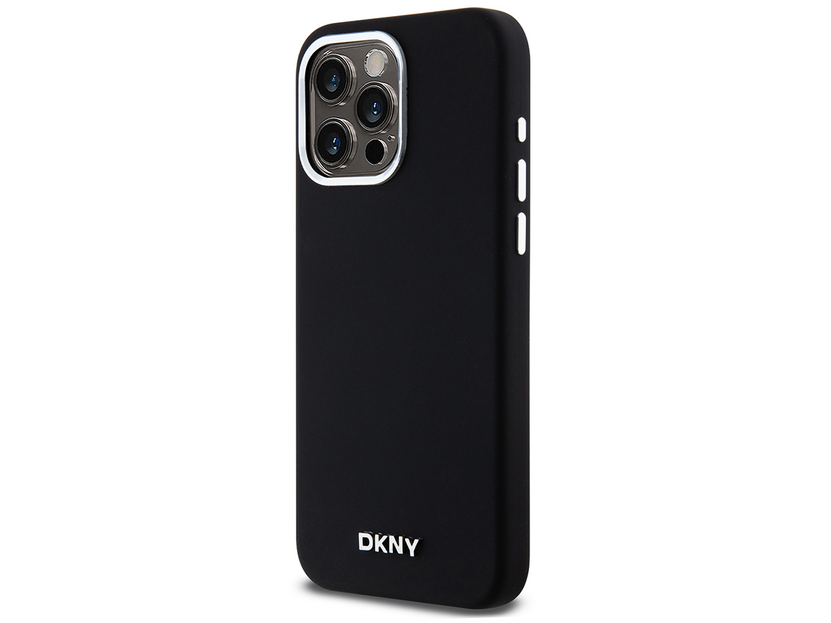 DKNY Silicone MagSafe Case Zwart - iPhone 15 Pro Max hoesje