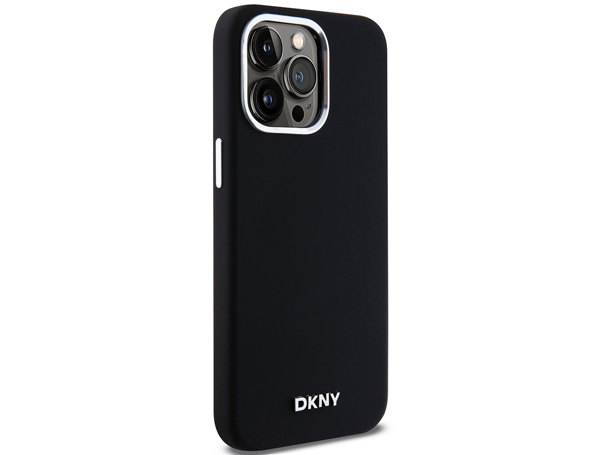 DKNY Silicone MagSafe Case Zwart - iPhone 15 Pro Max hoesje