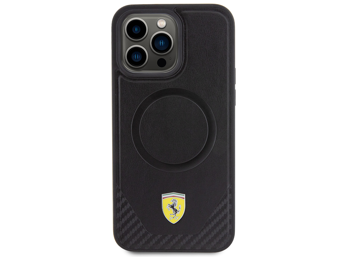 Ferrari Carbon Leather MagSafe Case - iPhone 15 Pro Max hoesje