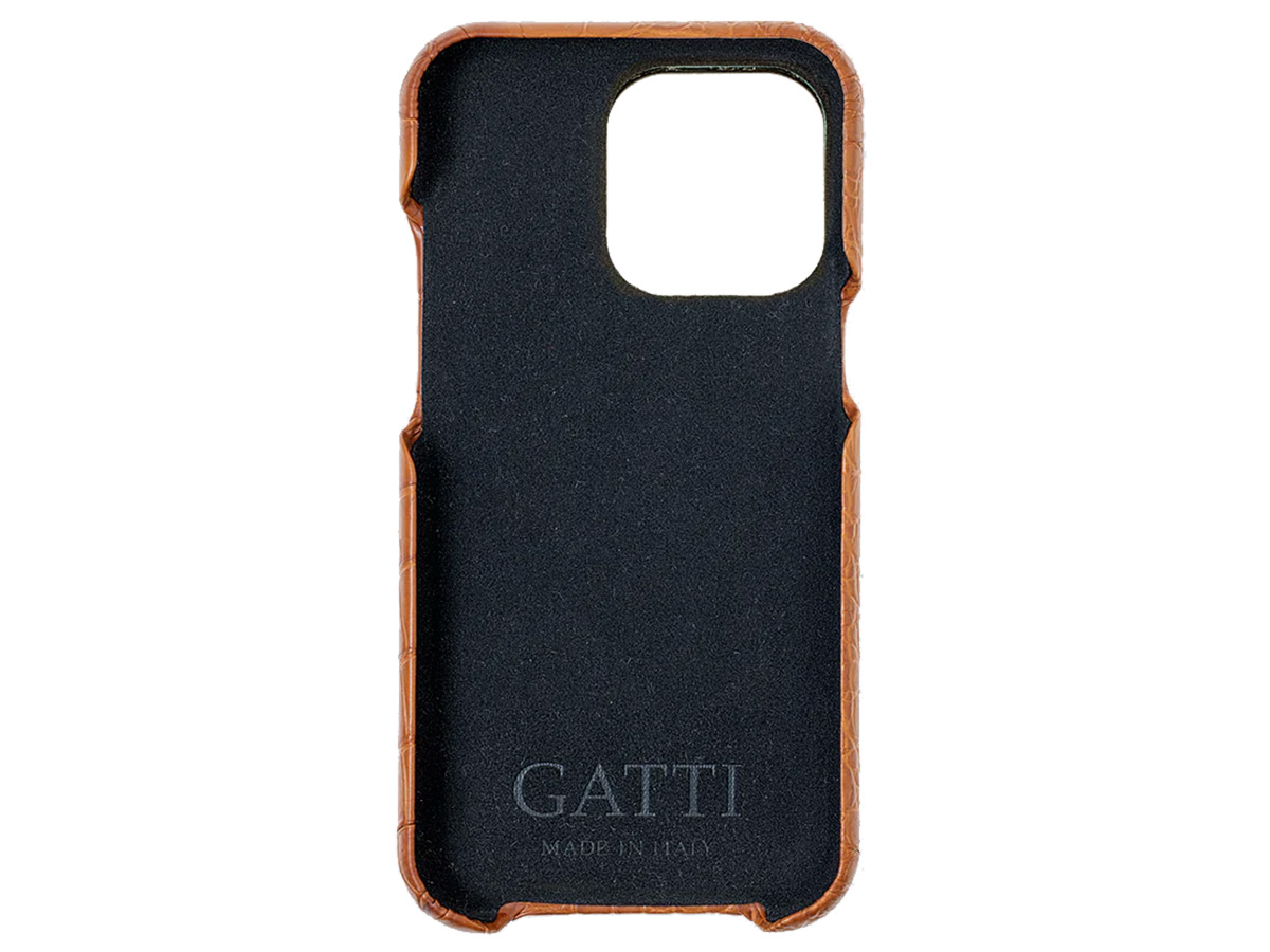 Gatti Cardholder Alligator Case iPhone 15 Pro Max hoesje - Honey Matt/Gold