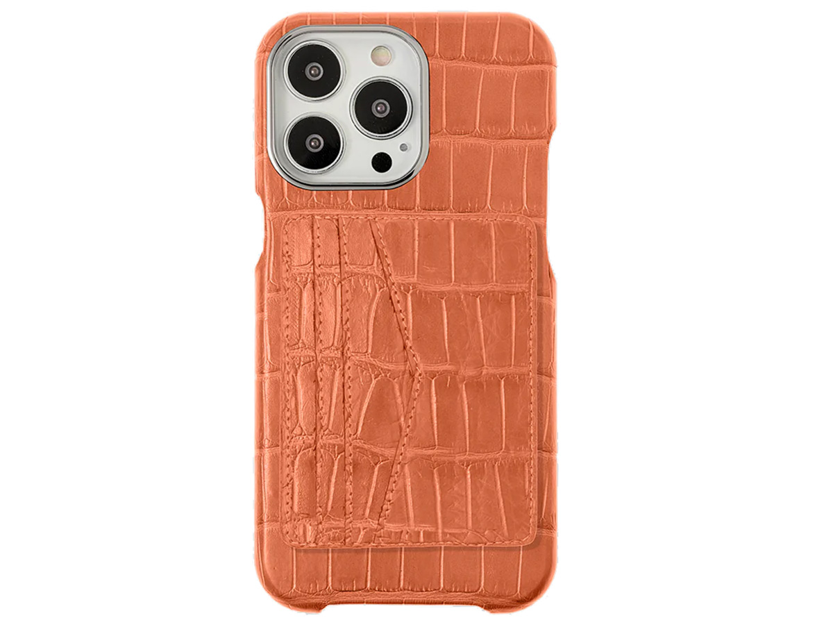 Gatti Cardholder Alligator Case iPhone 15 Pro Max hoesje - Orange Ermes/Steel