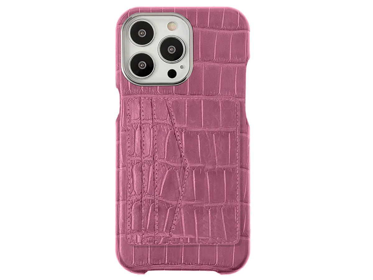 Gatti Cardholder Alligator Case iPhone 15 Pro Max hoesje - Pink Camellia/Steel