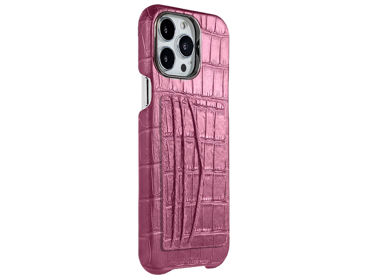 Gatti Cardholder Alligator Case iPhone 15 Pro Max hoesje - Pink Camellia/Gunmetal