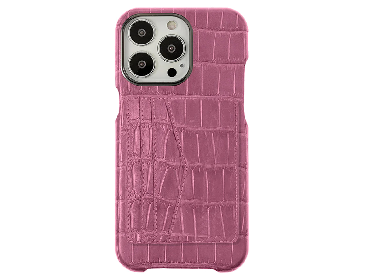 Gatti Cardholder Alligator Case iPhone 15 Pro Max hoesje - Pink Camellia/Gunmetal