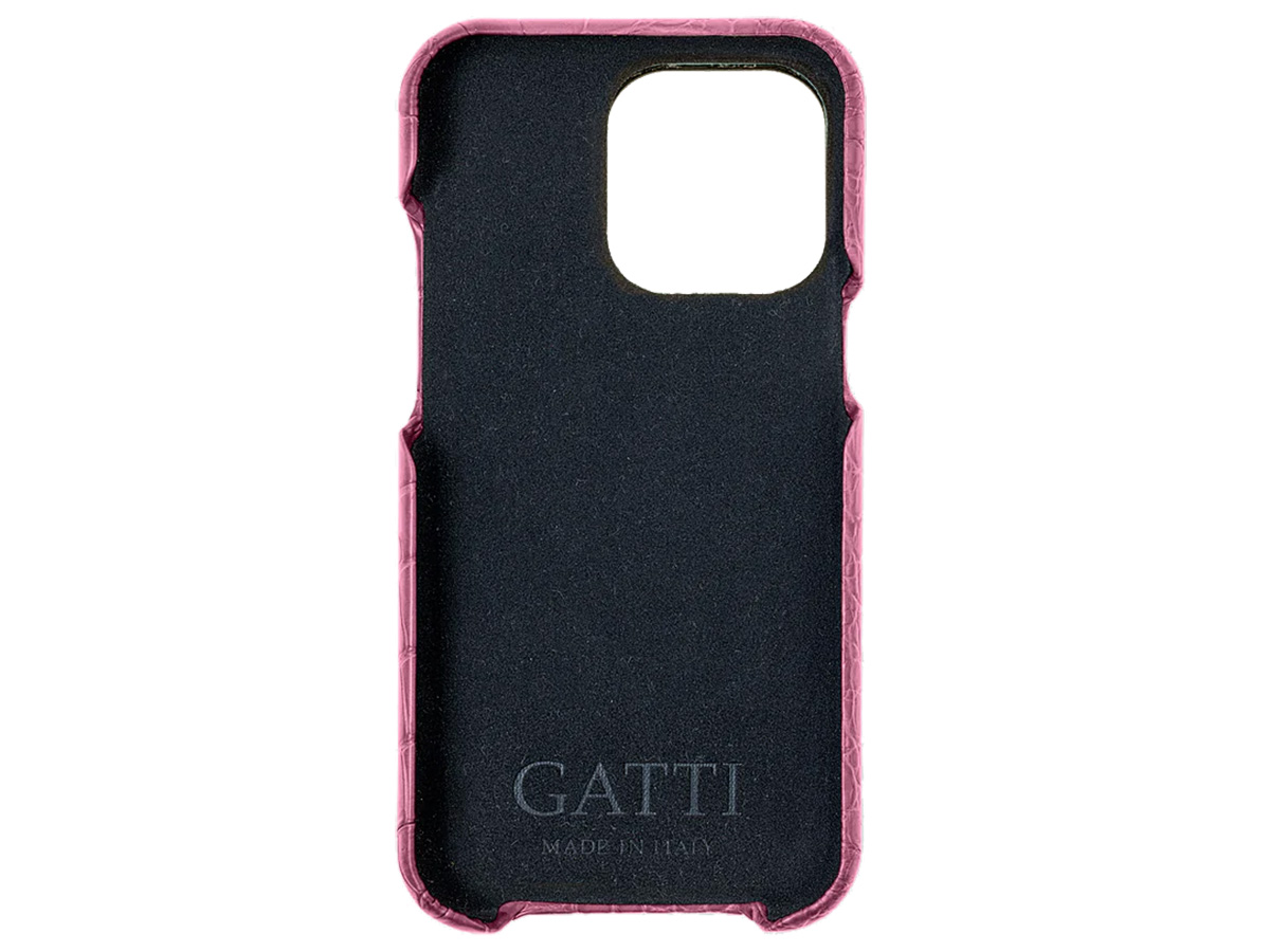 Gatti Cardholder Alligator Case iPhone 15 Pro Max hoesje - Pink Camellia/Gunmetal