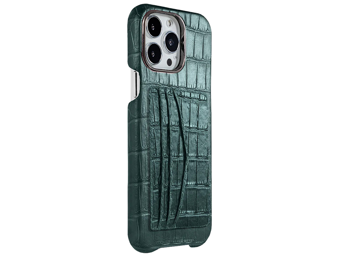 Gatti Cardholder Alligator Case iPhone 15 Pro Max hoesje - Green Emerald/Gunmetal