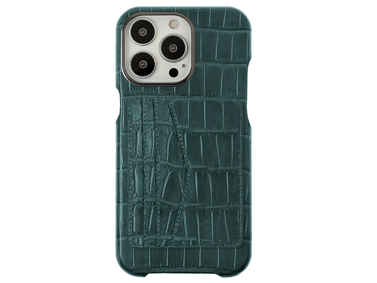 Gatti Cardholder Alligator Case iPhone 15 Pro Max hoesje - Green Emerald/Gunmetal