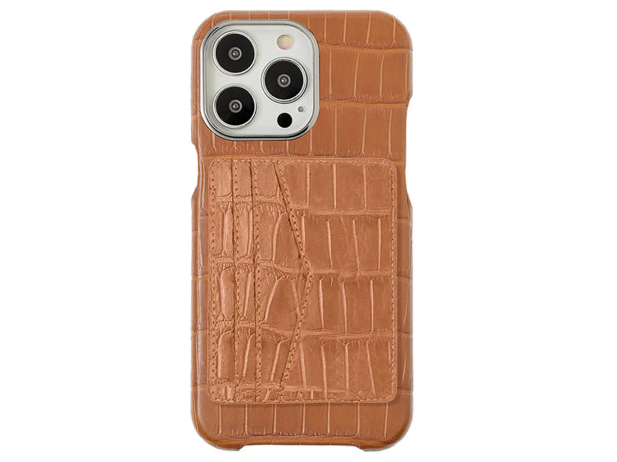 Gatti Cardholder Alligator Case iPhone 15 Pro Max hoesje - Honey Matt/Steel