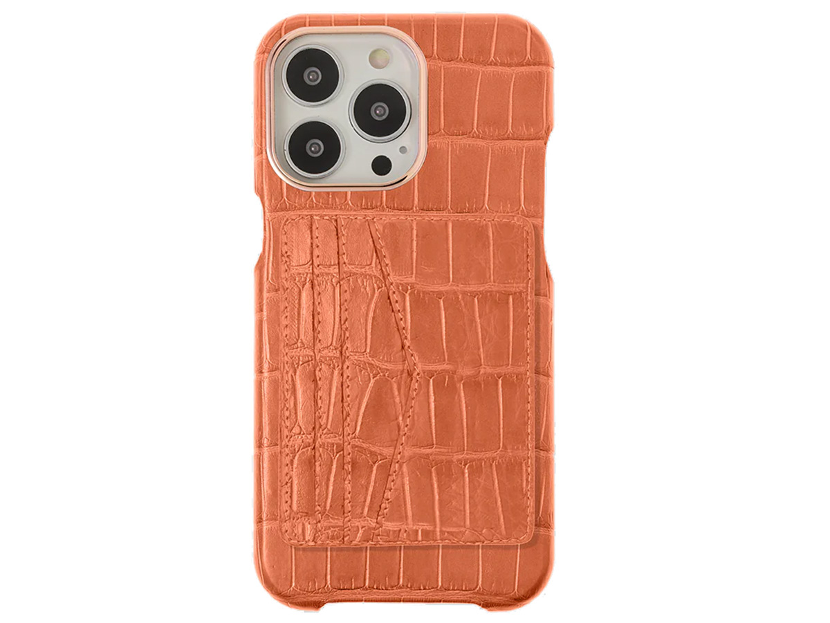 Gatti Cardholder Alligator Case iPhone 15 Pro Max hoesje - Orange Ermes/Rose Gold