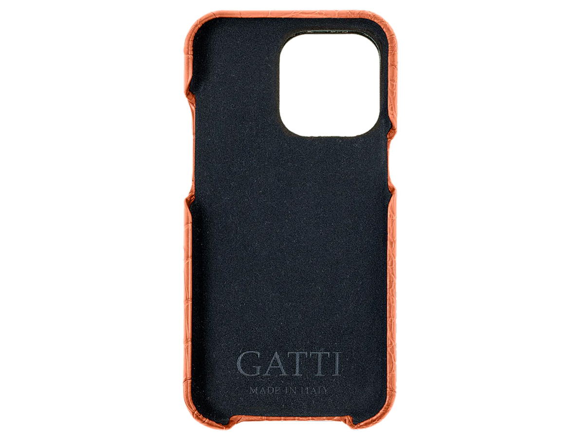 Gatti Cardholder Alligator Case iPhone 15 Pro Max hoesje - Orange Ermes/Rose Gold