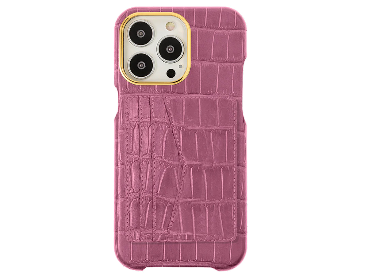 Gatti Cardholder Alligator Case iPhone 15 Pro Max hoesje - Pink Camellia/Gold