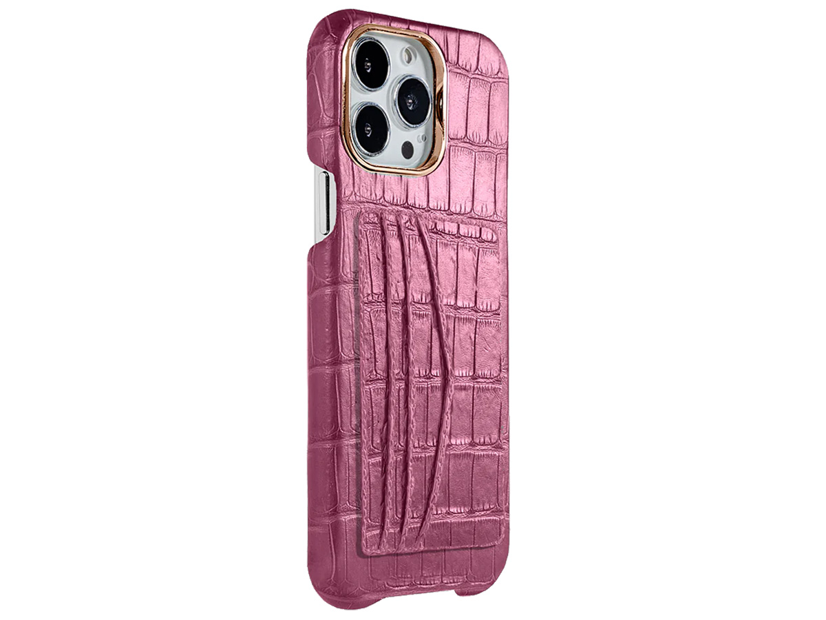 Gatti Cardholder Alligator Case iPhone 15 Pro Max hoesje - Pink Camellia/Rose Gold