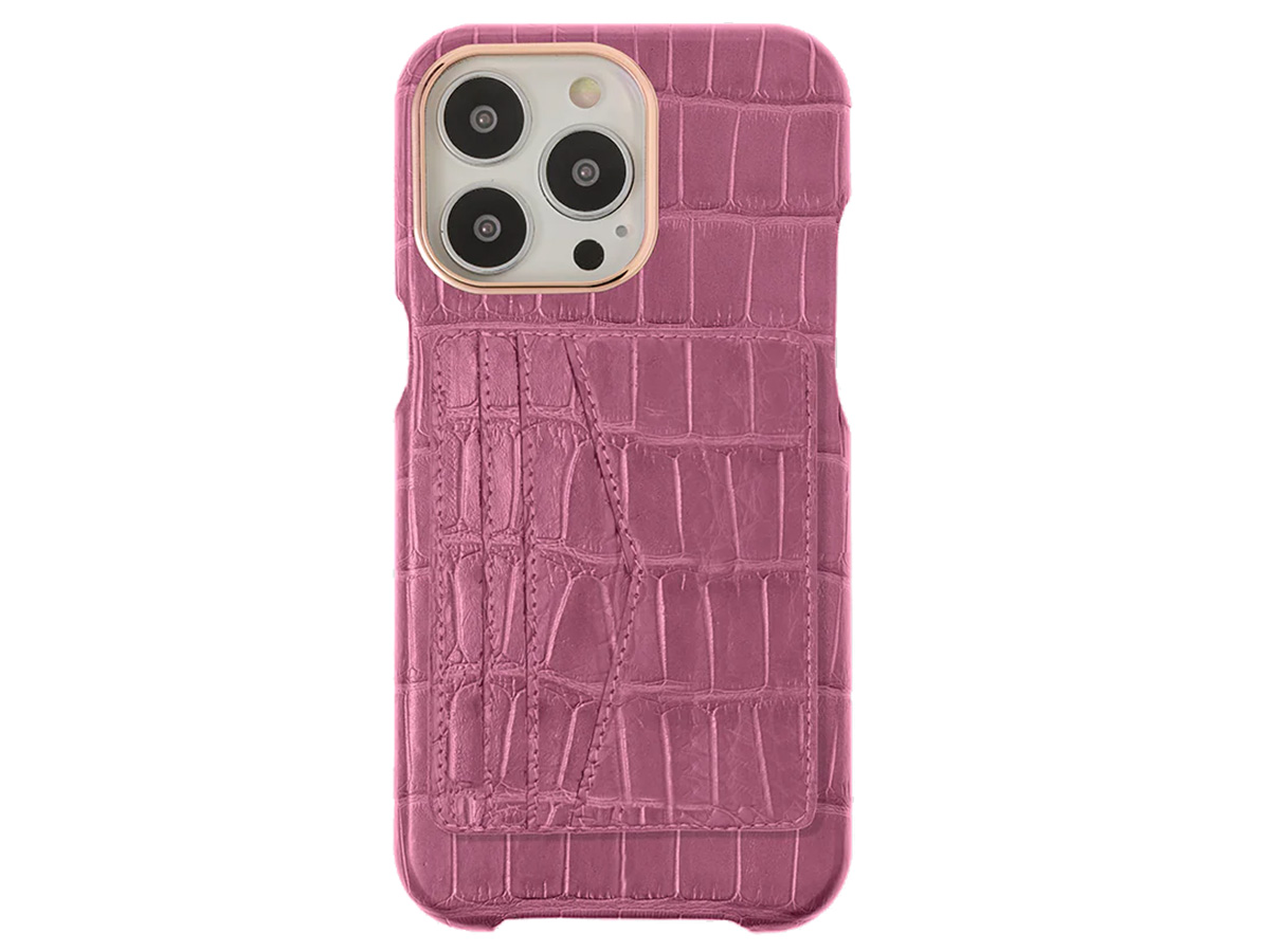 Gatti Cardholder Alligator Case iPhone 15 Pro Max hoesje - Pink Camellia/Rose Gold