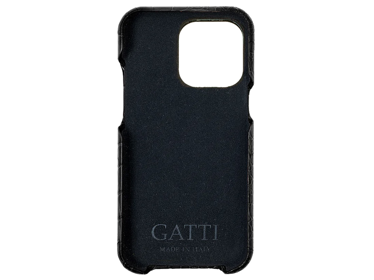 Gatti Cardholder Alligator Case iPhone 15 Pro Max hoesje - Intense Matt Black/Gunmetal
