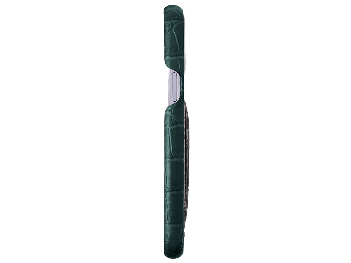 Gatti Cardholder Alligator Case iPhone 15 Pro Max hoesje - Green Emerald/Steel