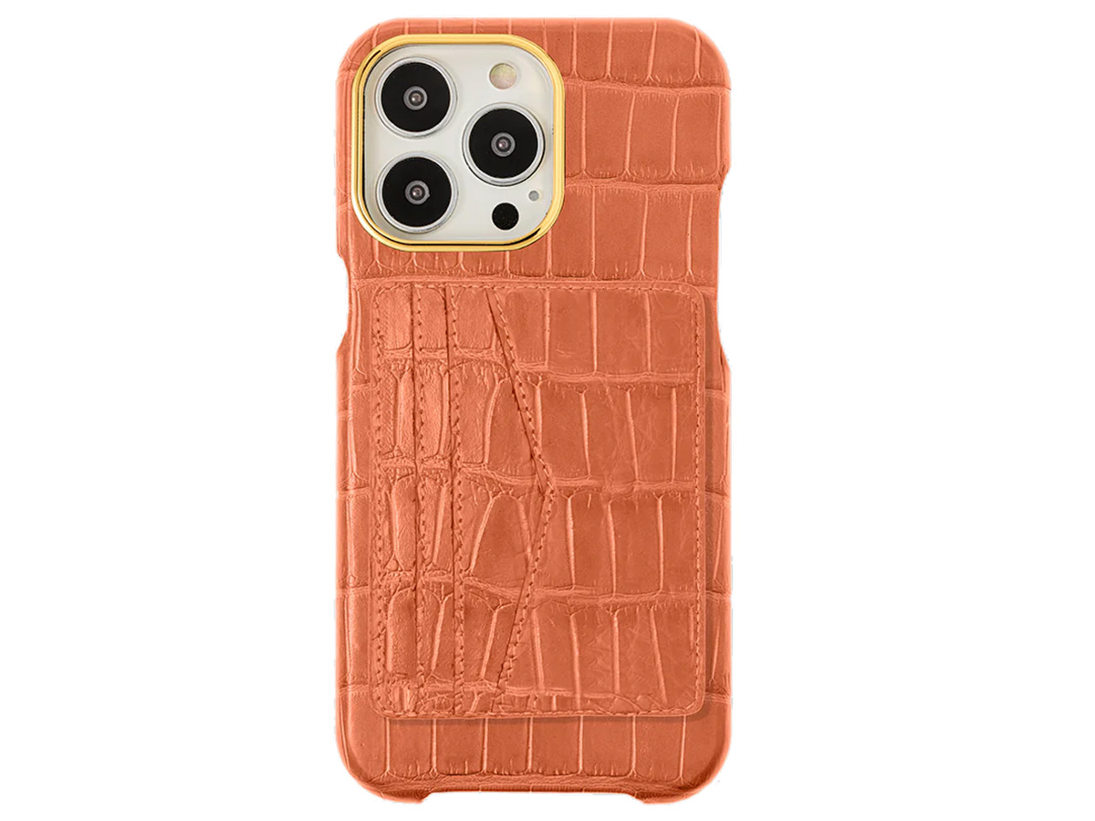 Gatti Cardholder Alligator Case iPhone 15 Pro Max hoesje - Orange Ermes/Gold