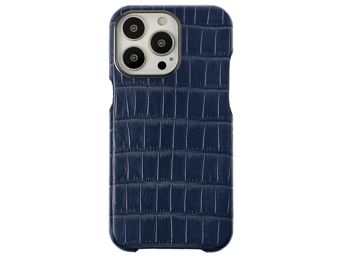 Gatti Classica Alligator Case iPhone 15 Pro Max hoesje - Blue Navy/Gunmetal