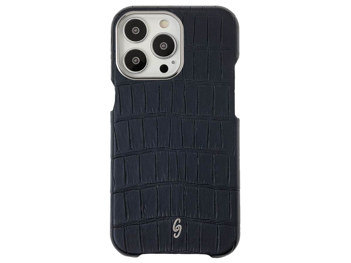 Gatti Classica Alligator Case iPhone 15 Pro Max hoesje - Black Rubber/Steel