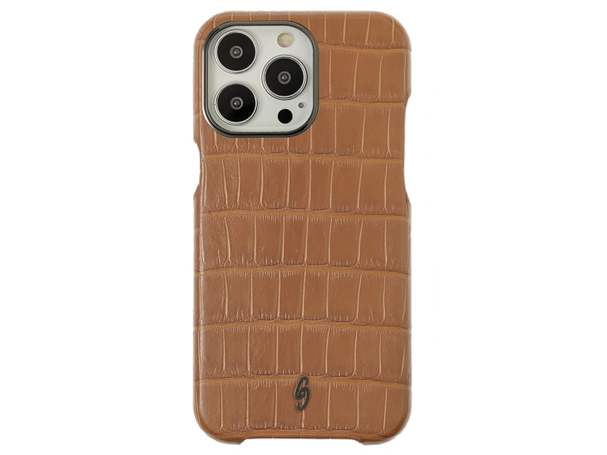 Gatti Classica Alligator Case iPhone 15 Pro Max hoesje - Honey Matt/Gunmetal