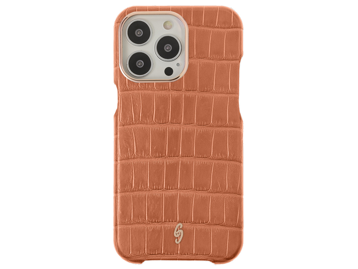 Gatti Classica Alligator Case iPhone 15 Pro Max hoesje - Orange Ermes/Rose Gold