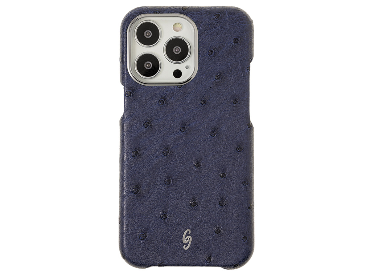 Gatti Classica Ostrich Case iPhone 15 Pro Max hoesje - Blue Gibilterra/Steel