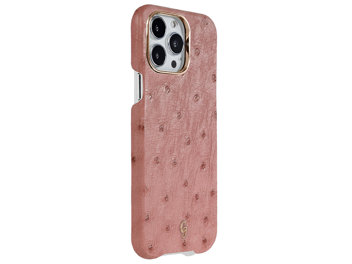 Gatti Classica Ostrich Case iPhone 15 Pro Max hoesje - Queen Pink/Rose Gold