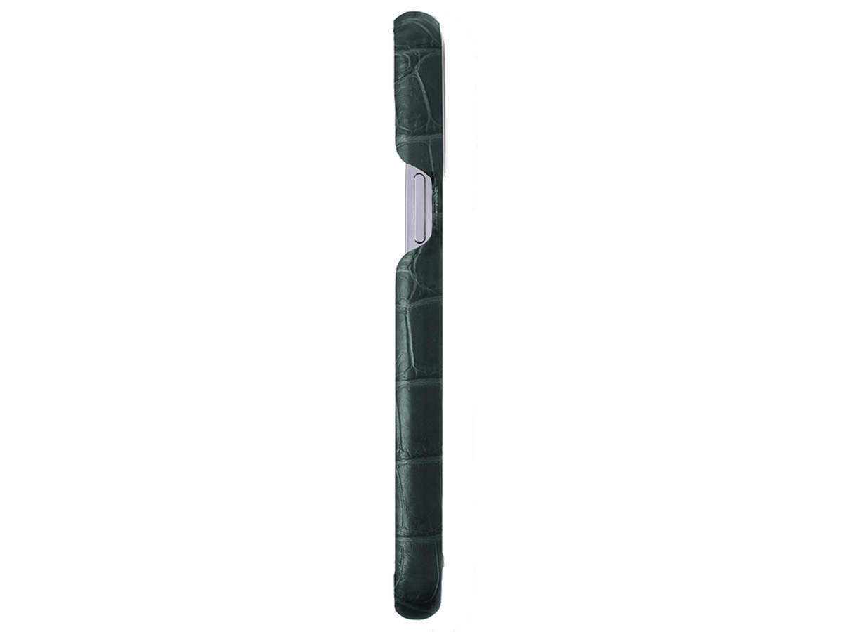 Gatti Classica Alligator Case iPhone 15 Pro Max hoesje - Green Emerald/Steel