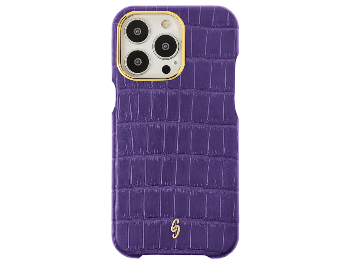 Gatti Classica Alligator Case iPhone 15 Pro Max hoesje - Mauve Purple/Gold