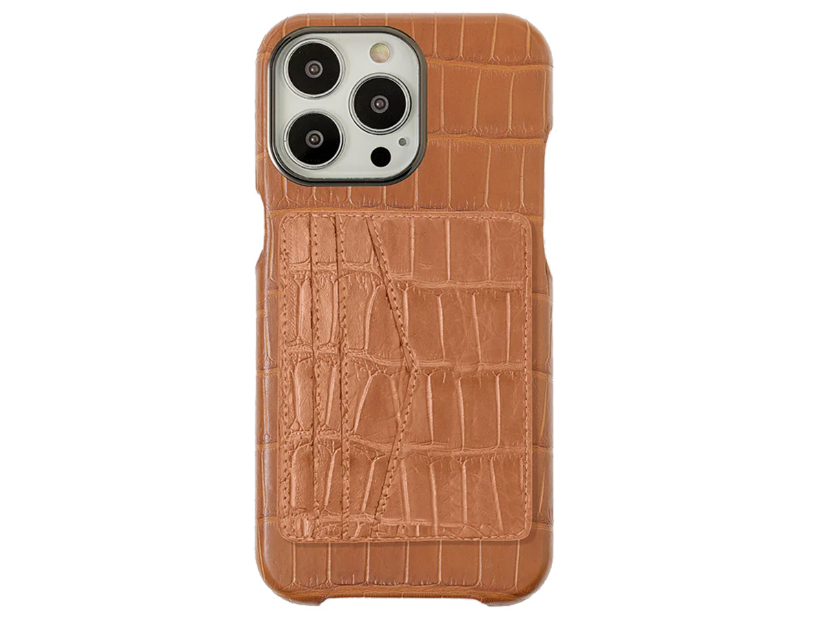 Gatti Cardholder Alligator Case iPhone 15 Pro Max hoesje - Honey Matt/Gunmetal