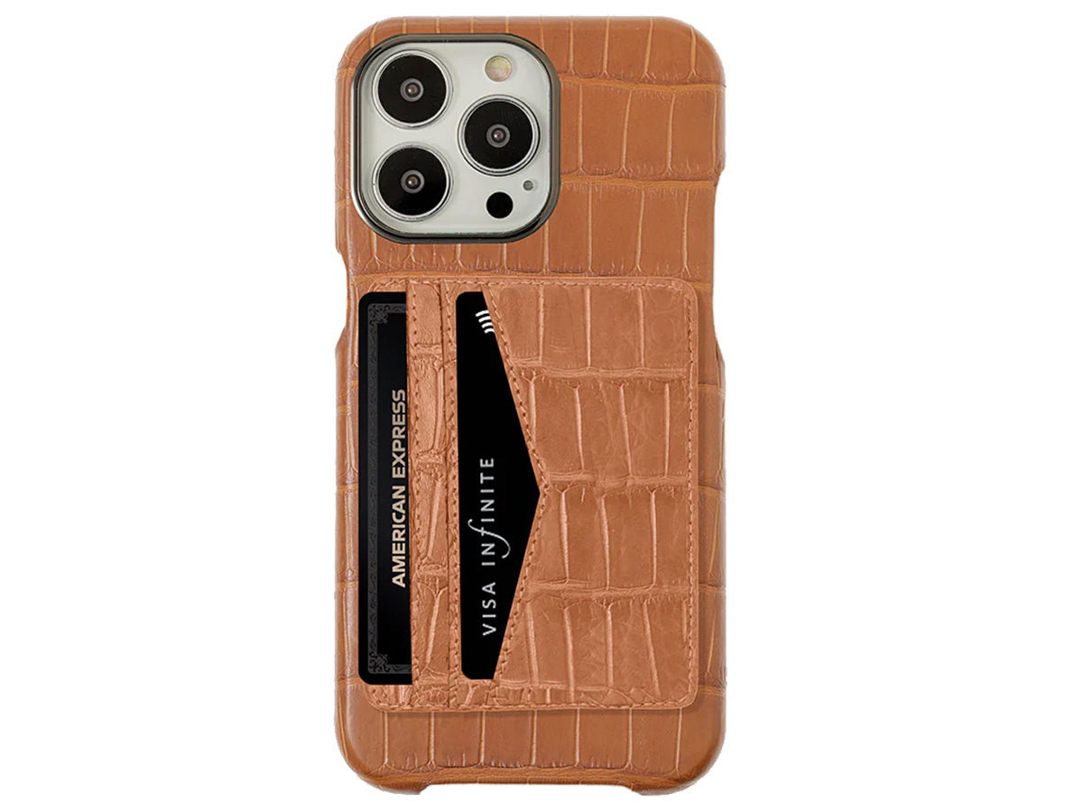 Gatti Cardholder Alligator Case iPhone 15 Pro Max hoesje - Honey Matt/Gunmetal