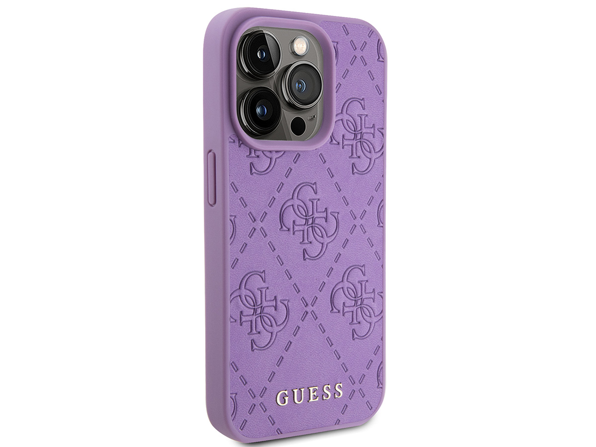 Guess 4G Monogram Stamped Case Paars - iPhone 15 Pro Max hoesje