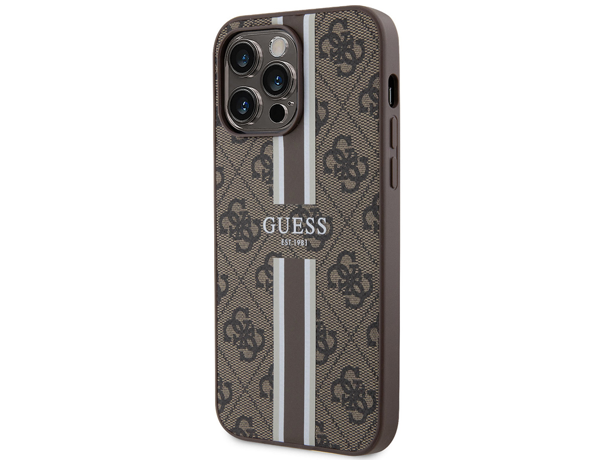 Guess College Monogram Case Bruin - iPhone 15 Pro Max hoesje