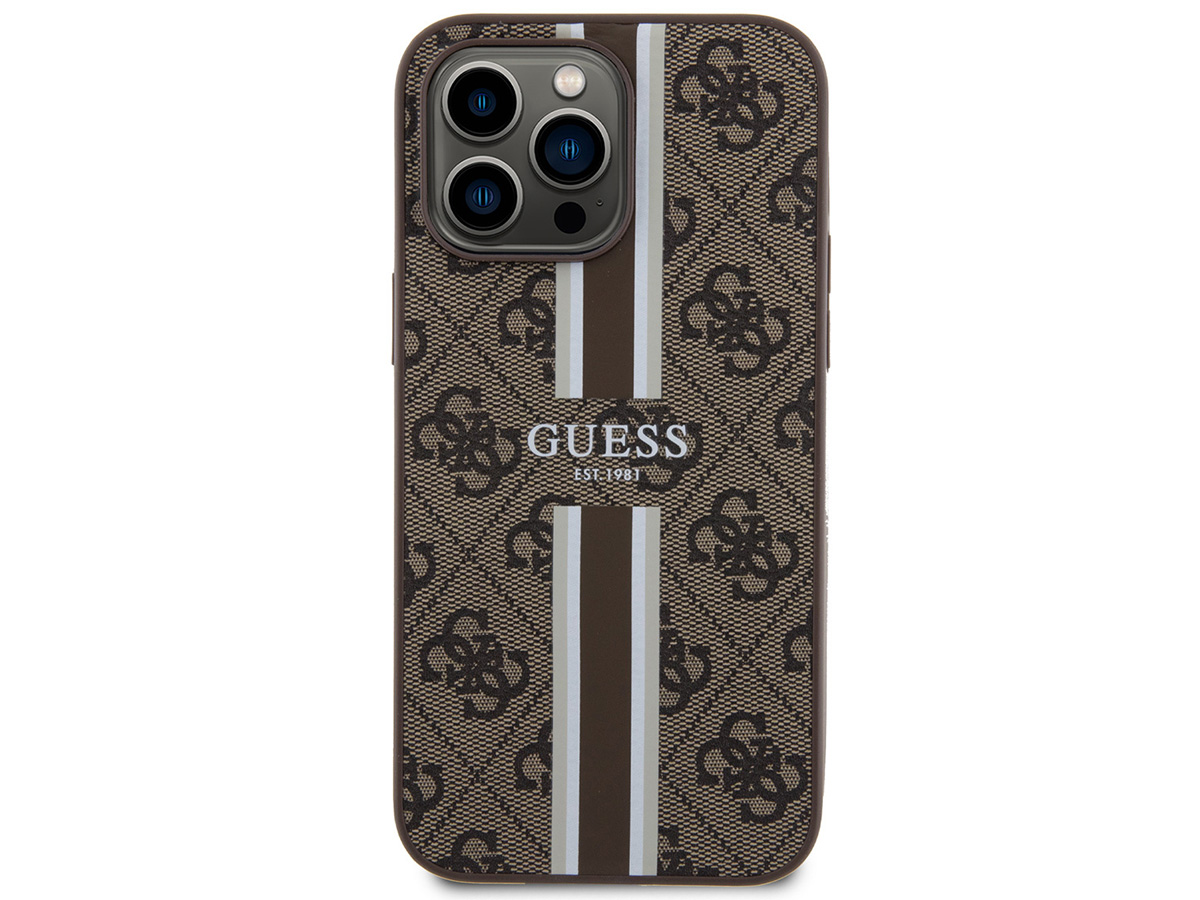 Guess College Monogram Case Bruin - iPhone 15 Pro Max hoesje