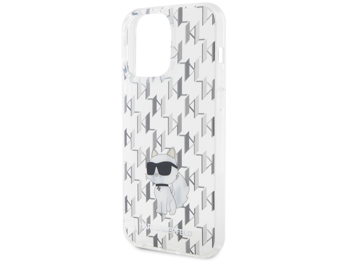 Karl Lagerfeld Choupette Monogram Case Clear - iPhone 15 Pro Max hoesje