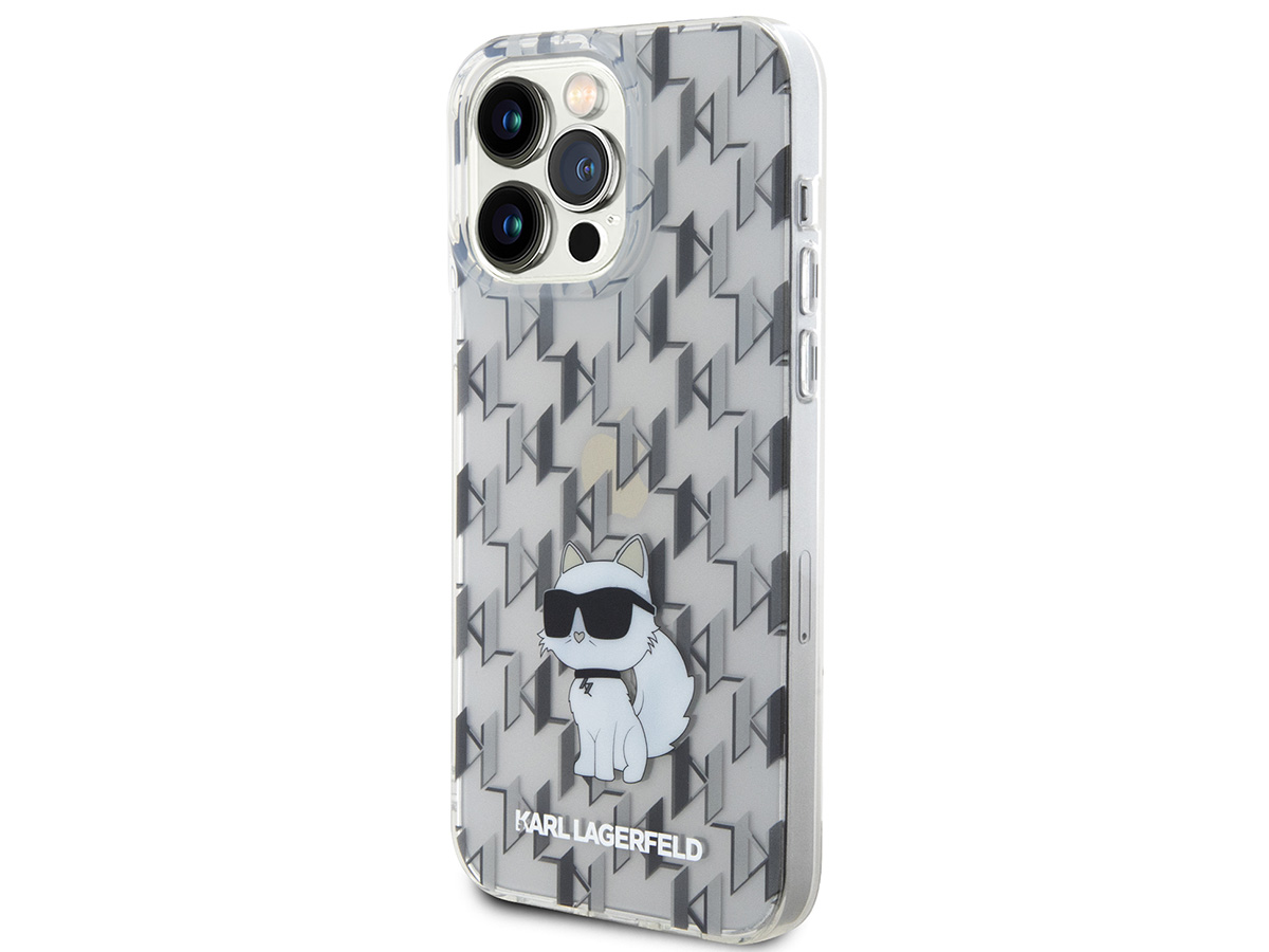Karl Lagerfeld Choupette Monogram Case Clear - iPhone 15 Pro Max hoesje