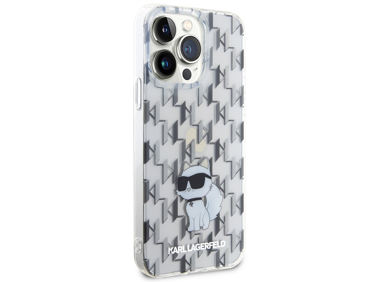 Karl Lagerfeld Choupette Monogram Case Clear - iPhone 15 Pro Max hoesje