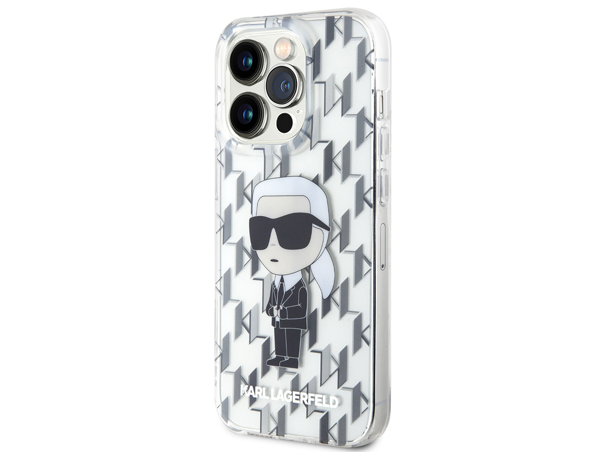 Karl Lagerfeld Ikonik Karl Monogram Case Clear - iPhone 15 Pro Max hoesje