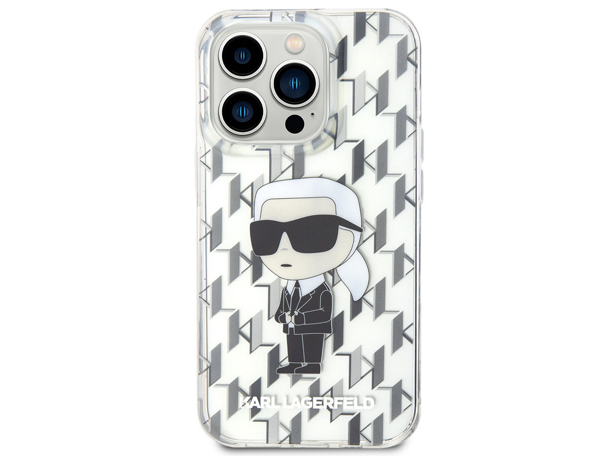 Karl Lagerfeld Ikonik Karl Monogram Case Clear - iPhone 15 Pro Max hoesje