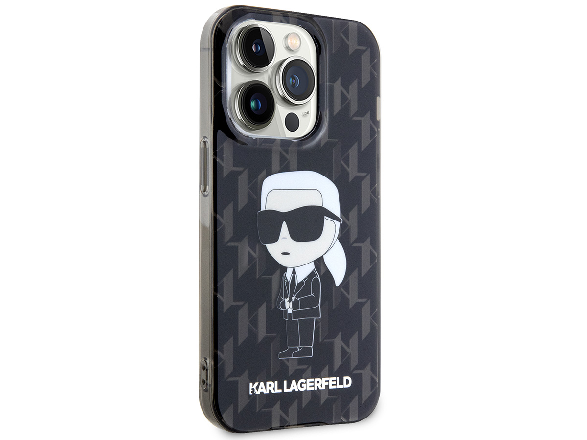 Karl Lagerfeld Ikonik Karl Monogram Case Zwart - iPhone 15 Pro Max hoesje