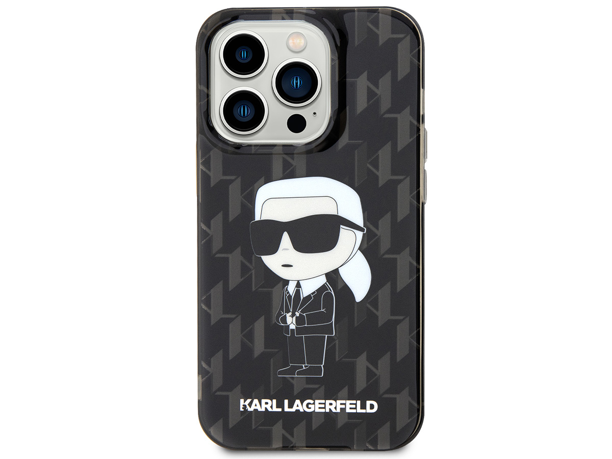 Karl Lagerfeld Ikonik Karl Monogram Case Zwart - iPhone 15 Pro Max hoesje