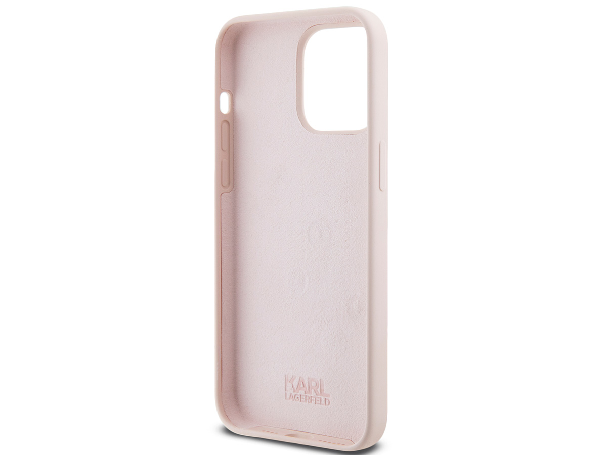 Karl Lagerfeld Metal Signature Case Roze - iPhone 15 Pro Max hoesje